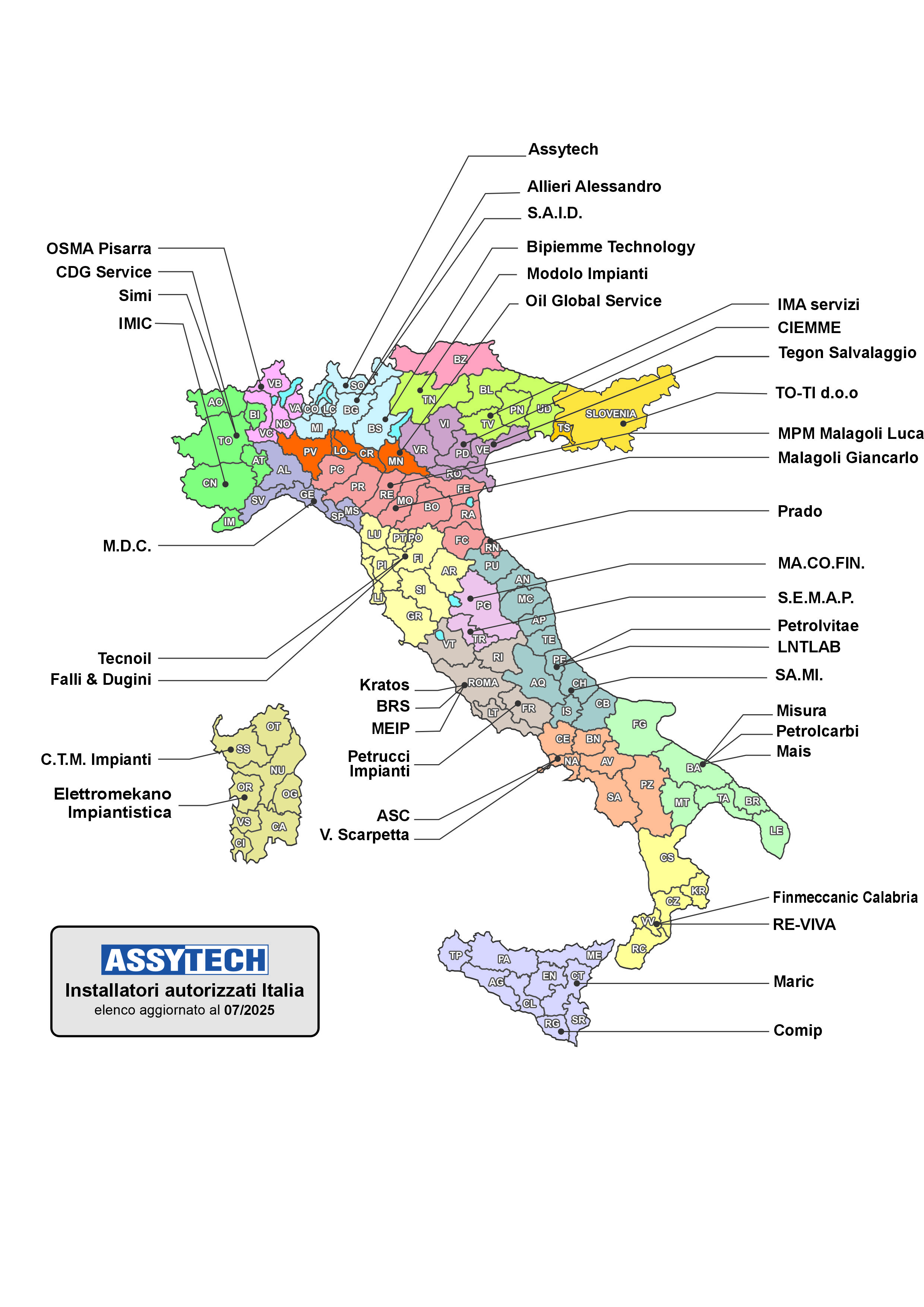 mappa installatori