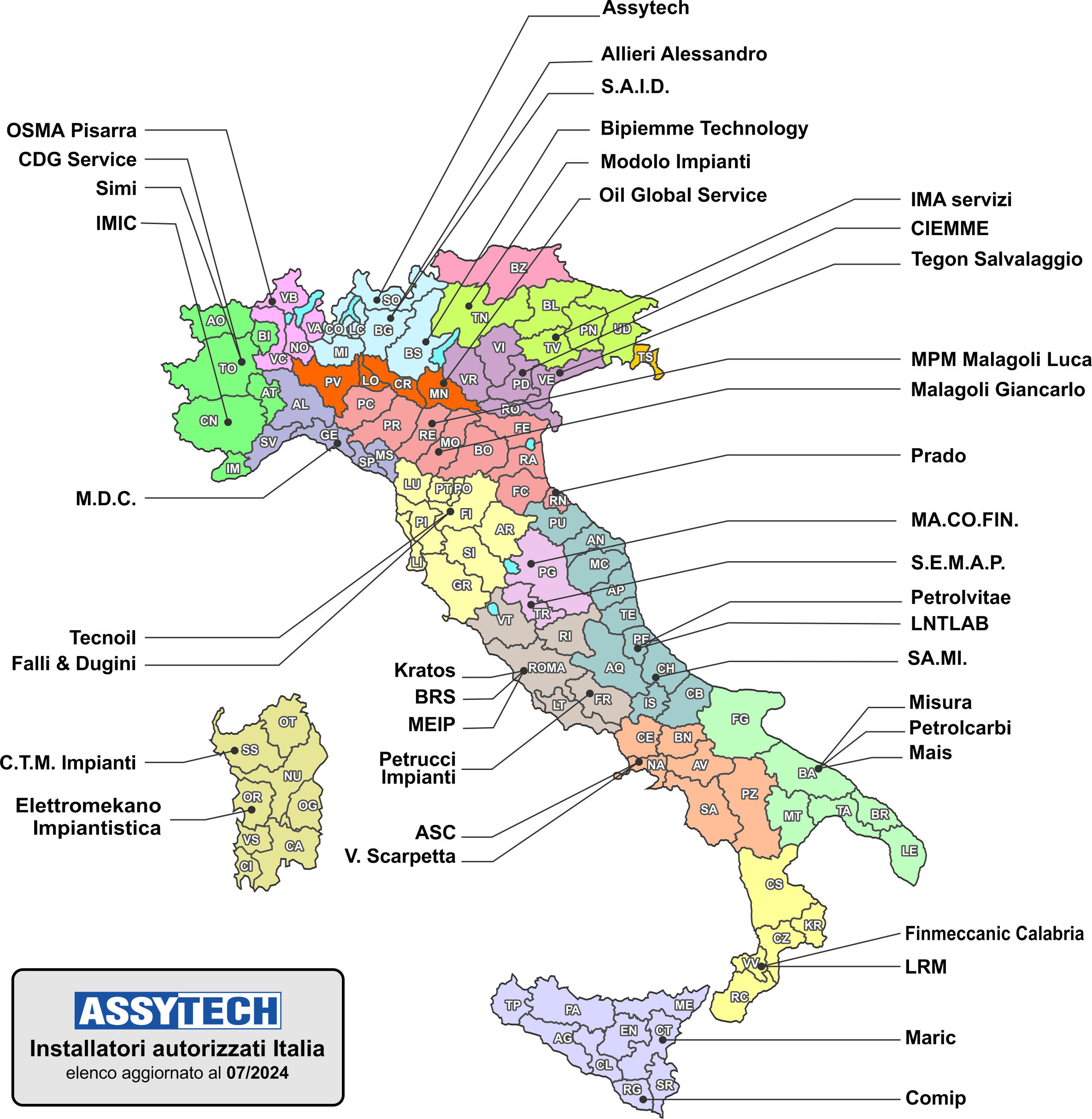 mappa installatori